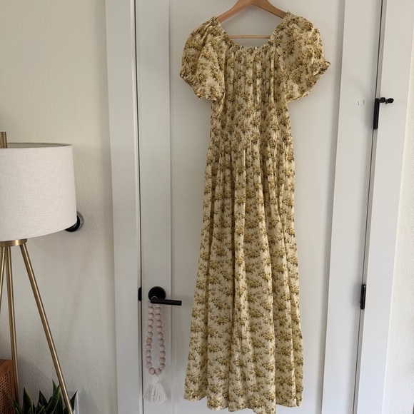 NWT / Doen Ashlynn Dress in Citron Rosier Floral - Picture 4 of 8